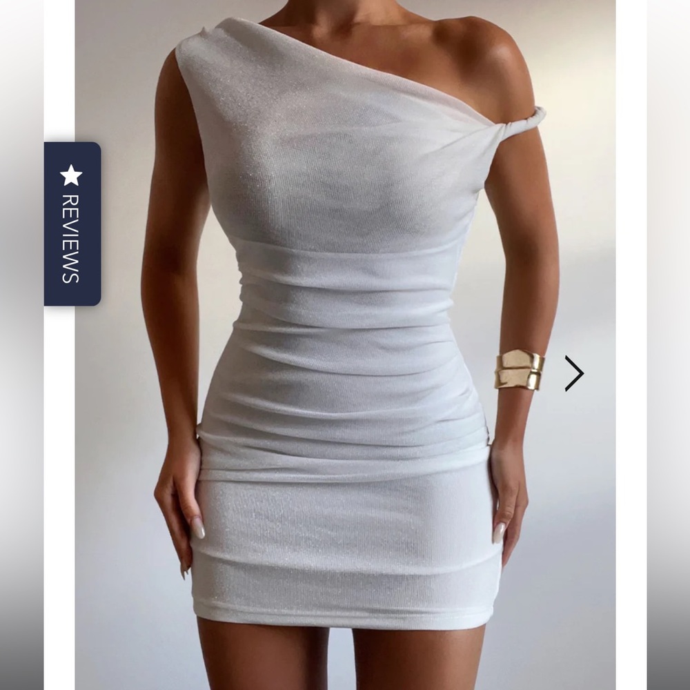 Runaway the label twist mini dress in white